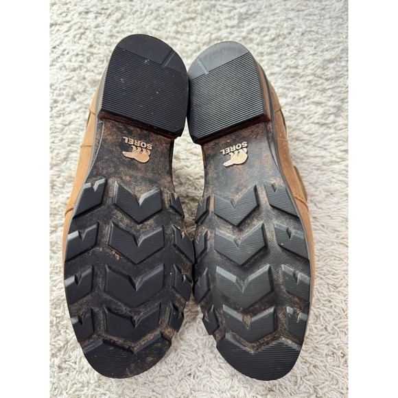 SOREL Emelie Chelsea Size 8 Camel Brown Waterproof Distressed Leather Ankle Boot - Picture 9 of 12